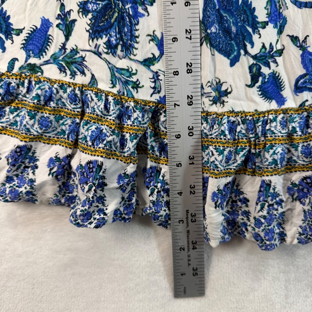 Artelier Nicole Miller Dress Floral Print Ruffle Hem Boho Peasant Medium - Picture 3 of 9